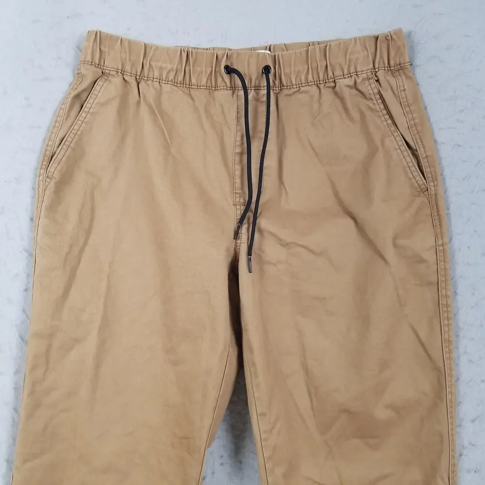 Old‎ Navy Modern Jogger Pants Mens Medium Beige Elastic Waist Stretch Casual